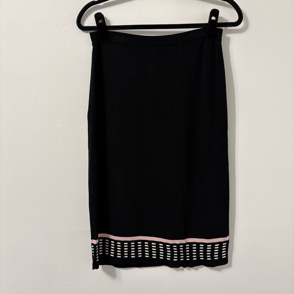 Grace Dane Lewis Black Rayon Knit Skirt Sz S